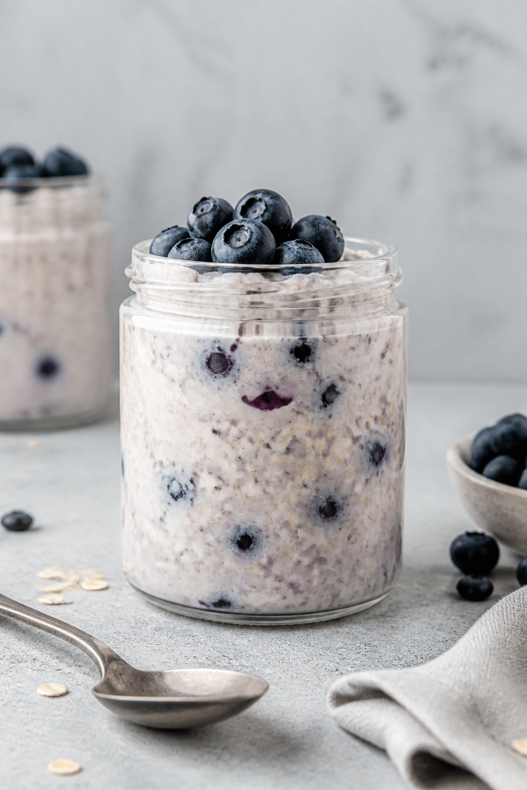 blueberry overnight oats finished dish