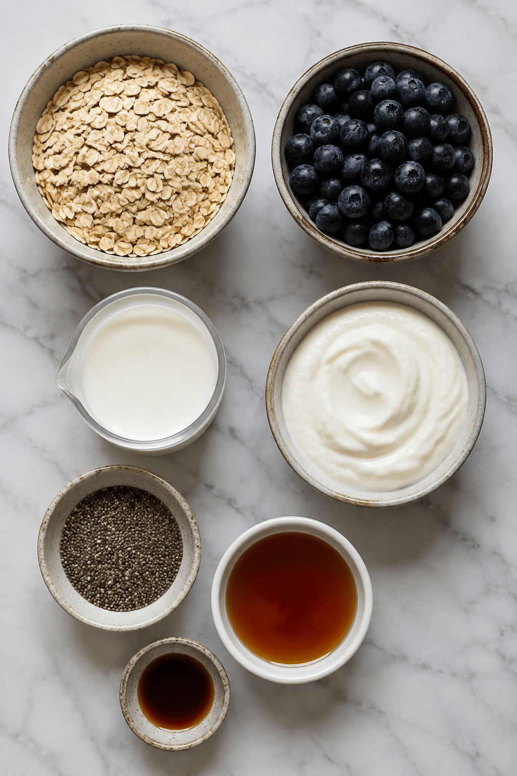 blueberry overnight oat ingredients