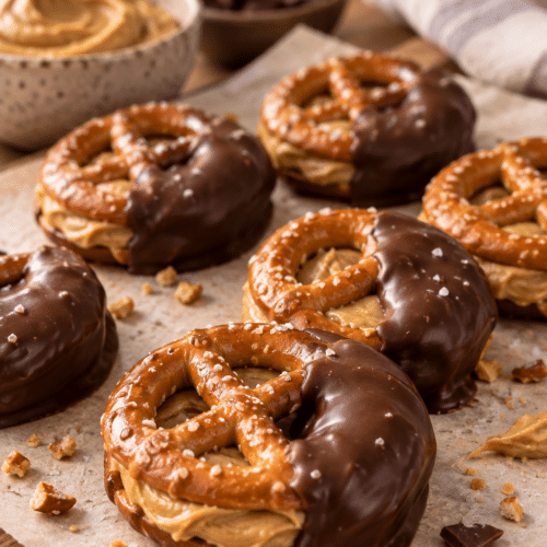 chocolate dipped peanut butter pretzels