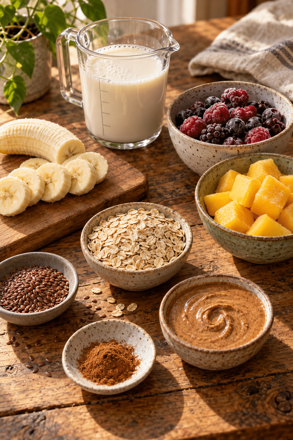 dairy-free breakfast smoothies ingredients measured