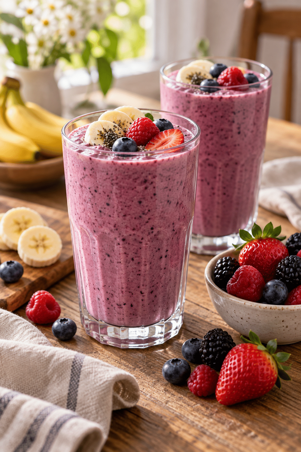 dairy-free breakfast smoothies served in glasses