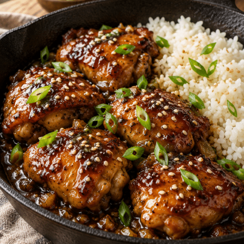 bourbon chicken finished dish