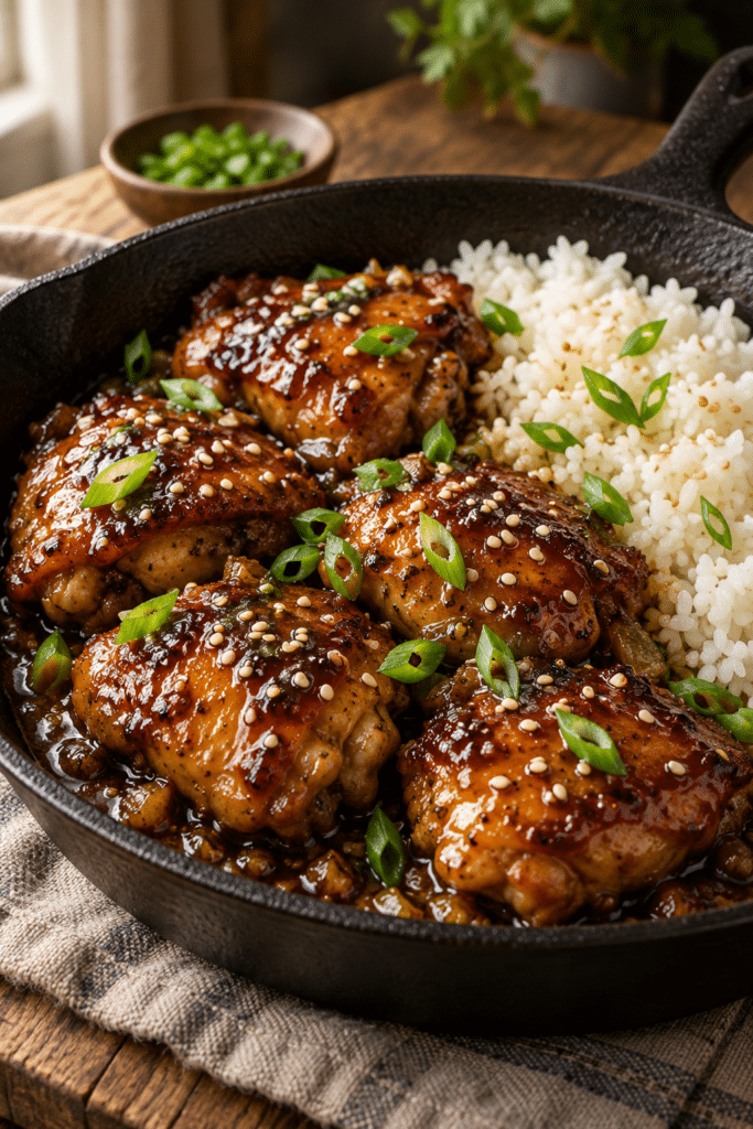 bourbon chicken finished dish