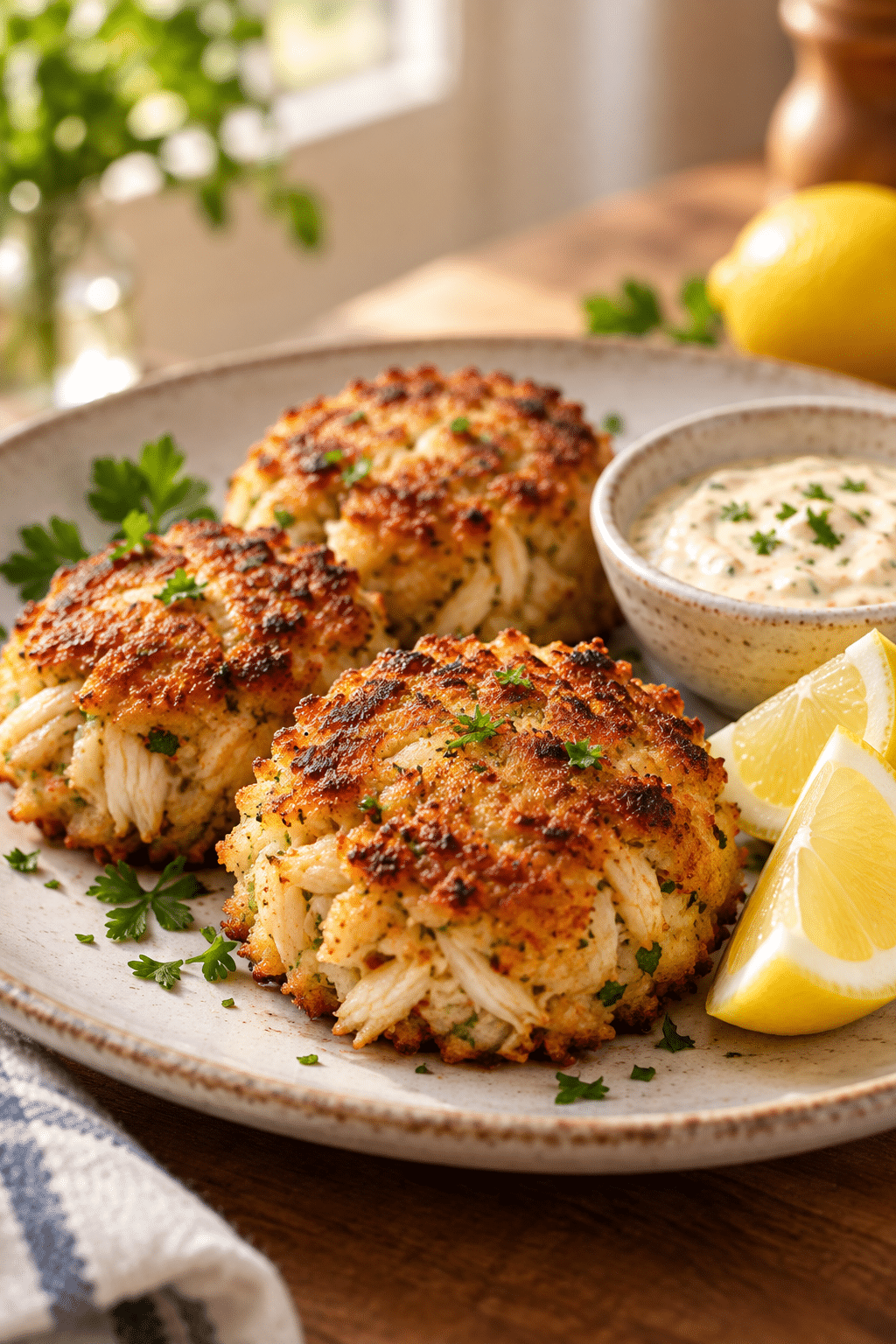 easy crab cakes with crisp golden crust