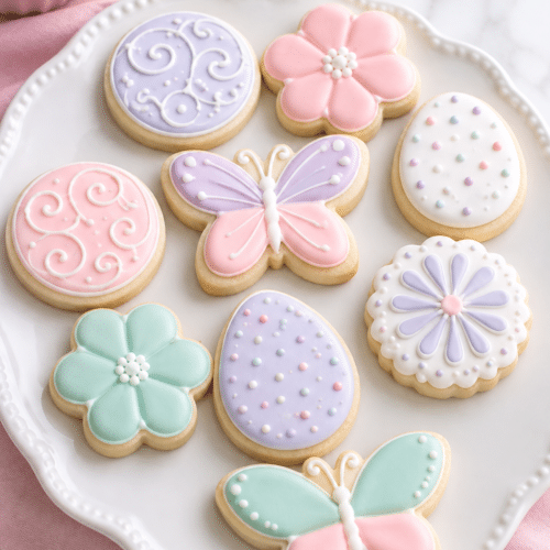Finished easy decorated sugar cookies