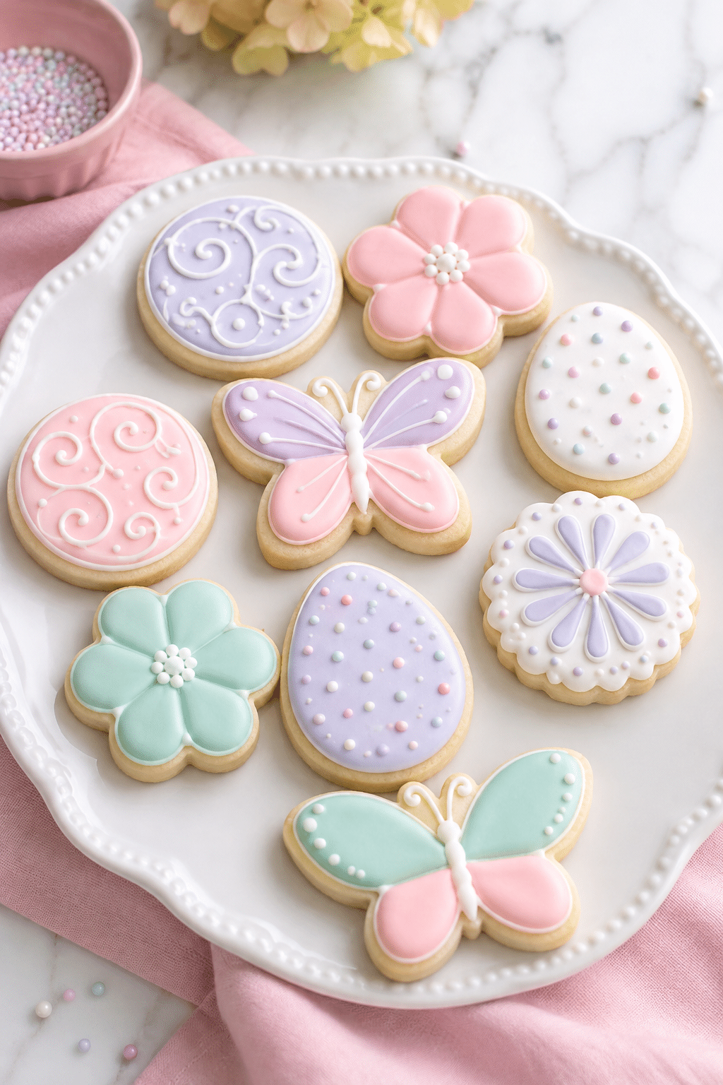 Finished easy decorated sugar cookies