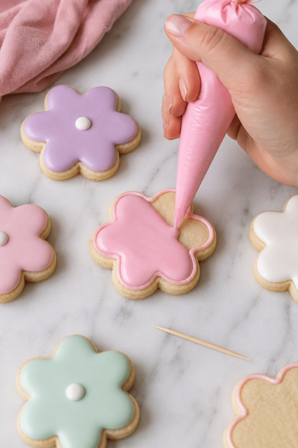 Process step for easy decorated sugar cookies