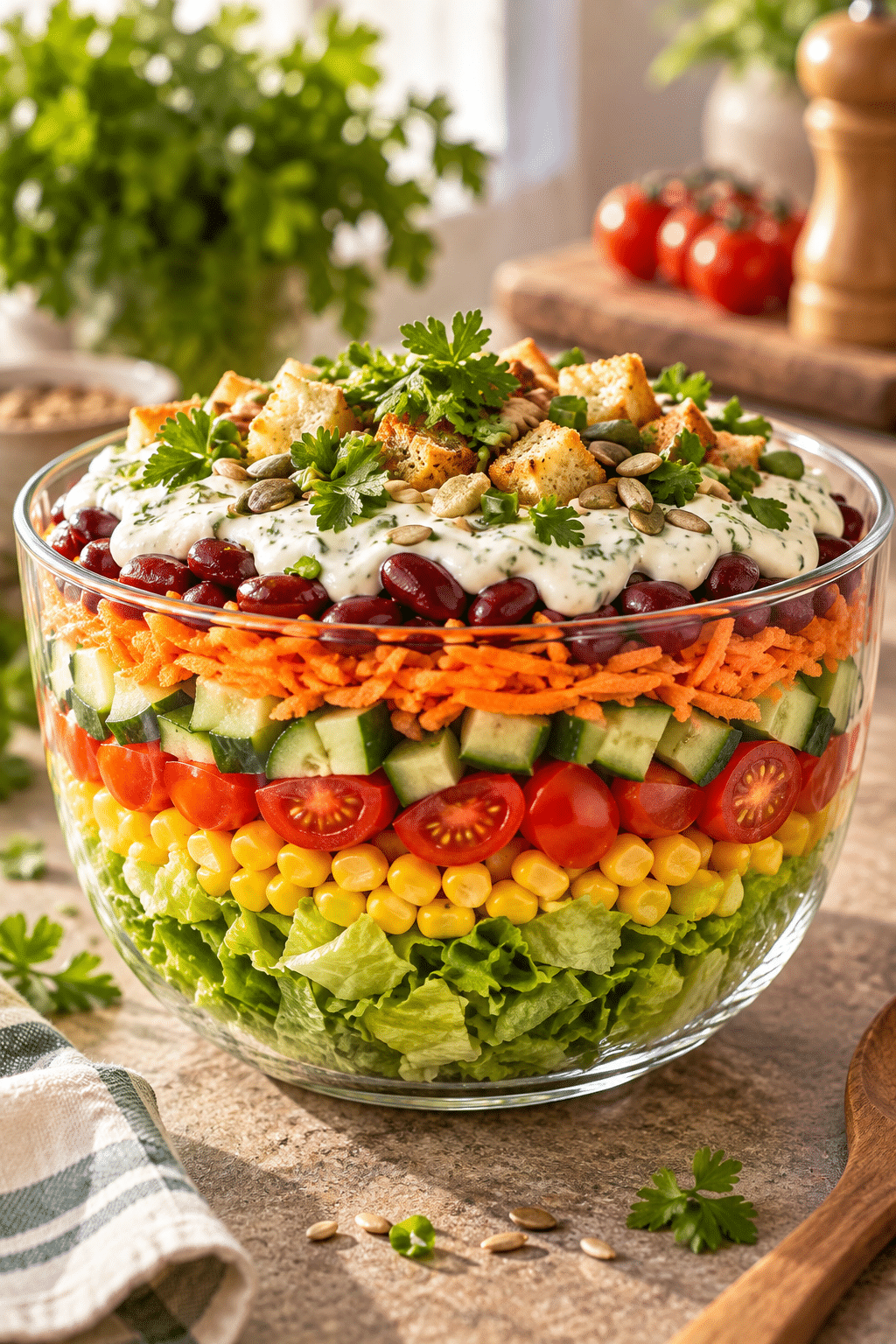 Finished easy layered salad