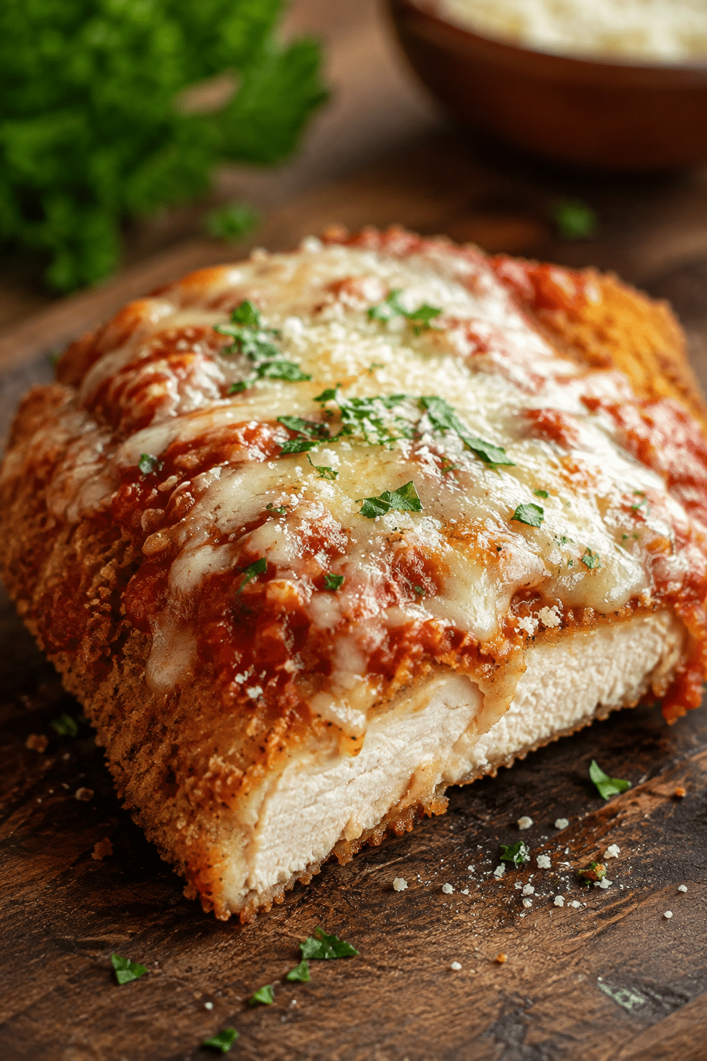 five-ingredient chicken Parmesan served with a polished finish