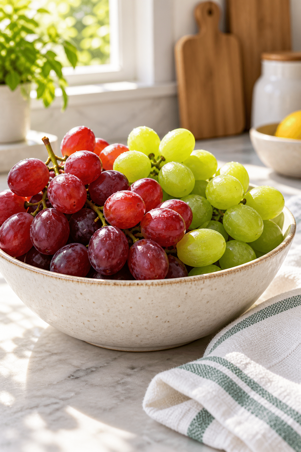 Ingredients for frozen grapes: fresh grapes