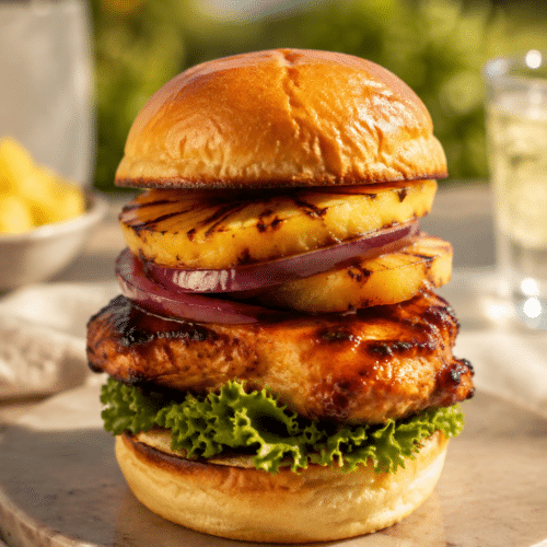 grilled hawaiian chicken sandwiches finished and ready to serve