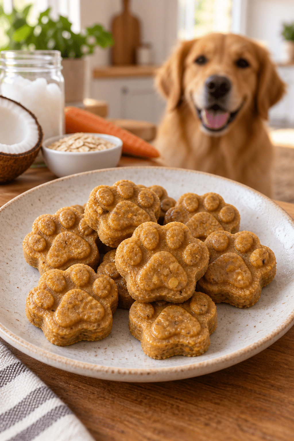 Homemade flea prevention dog treats ready to serve