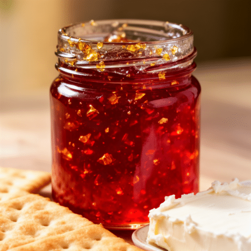 hot pepper jelly ready to serve