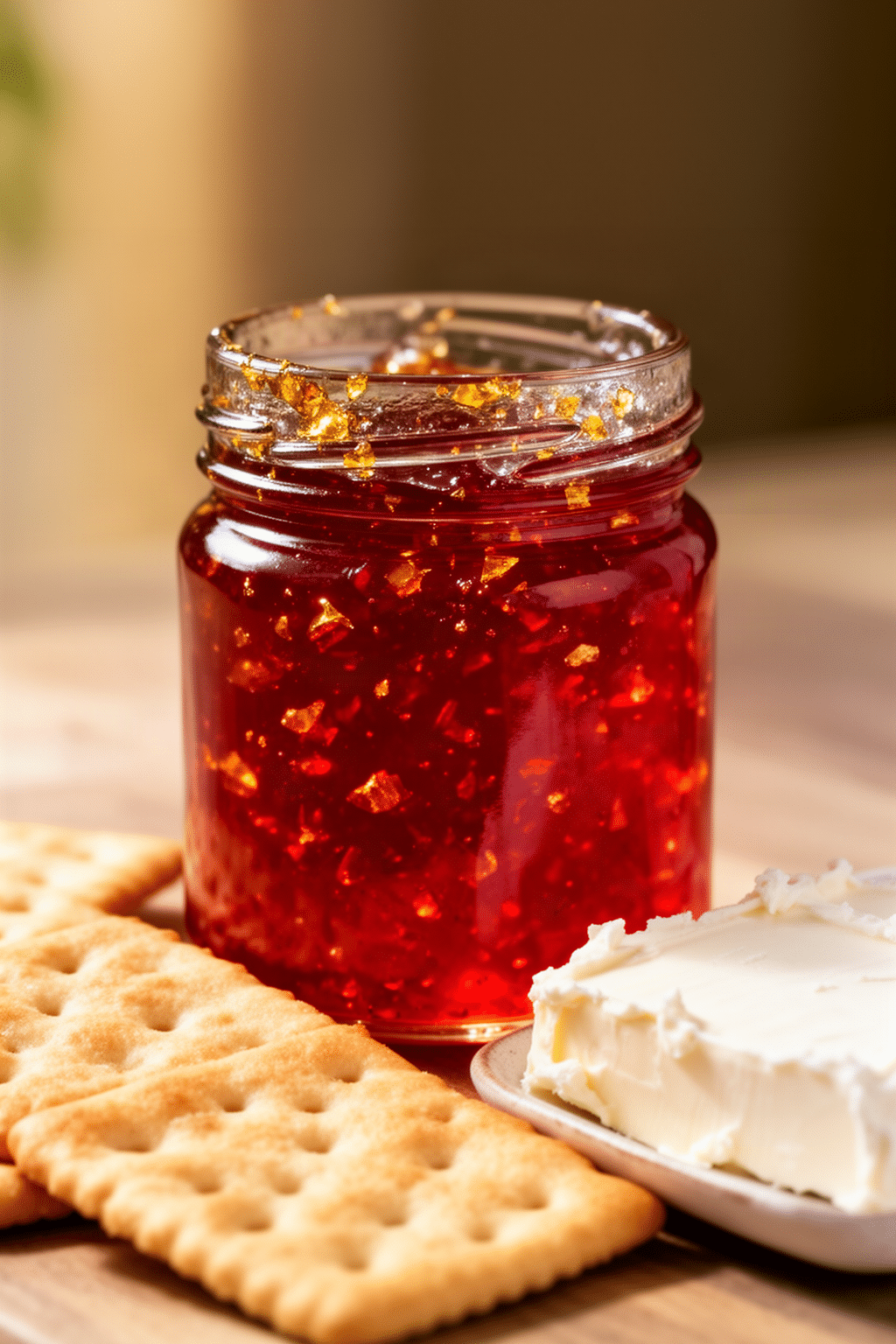 hot pepper jelly ready to serve