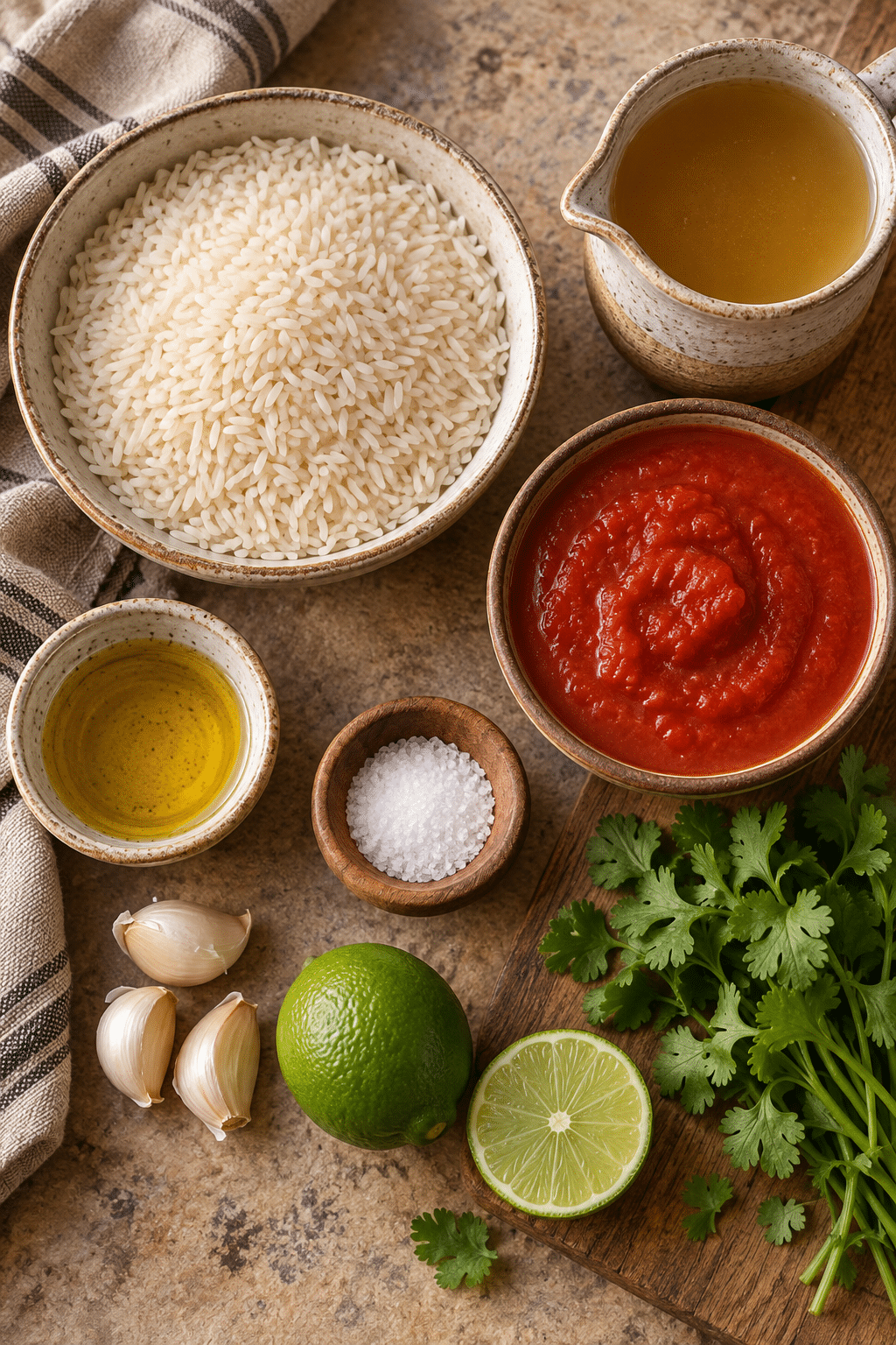 ingredients for Instant Pot Mexican rice