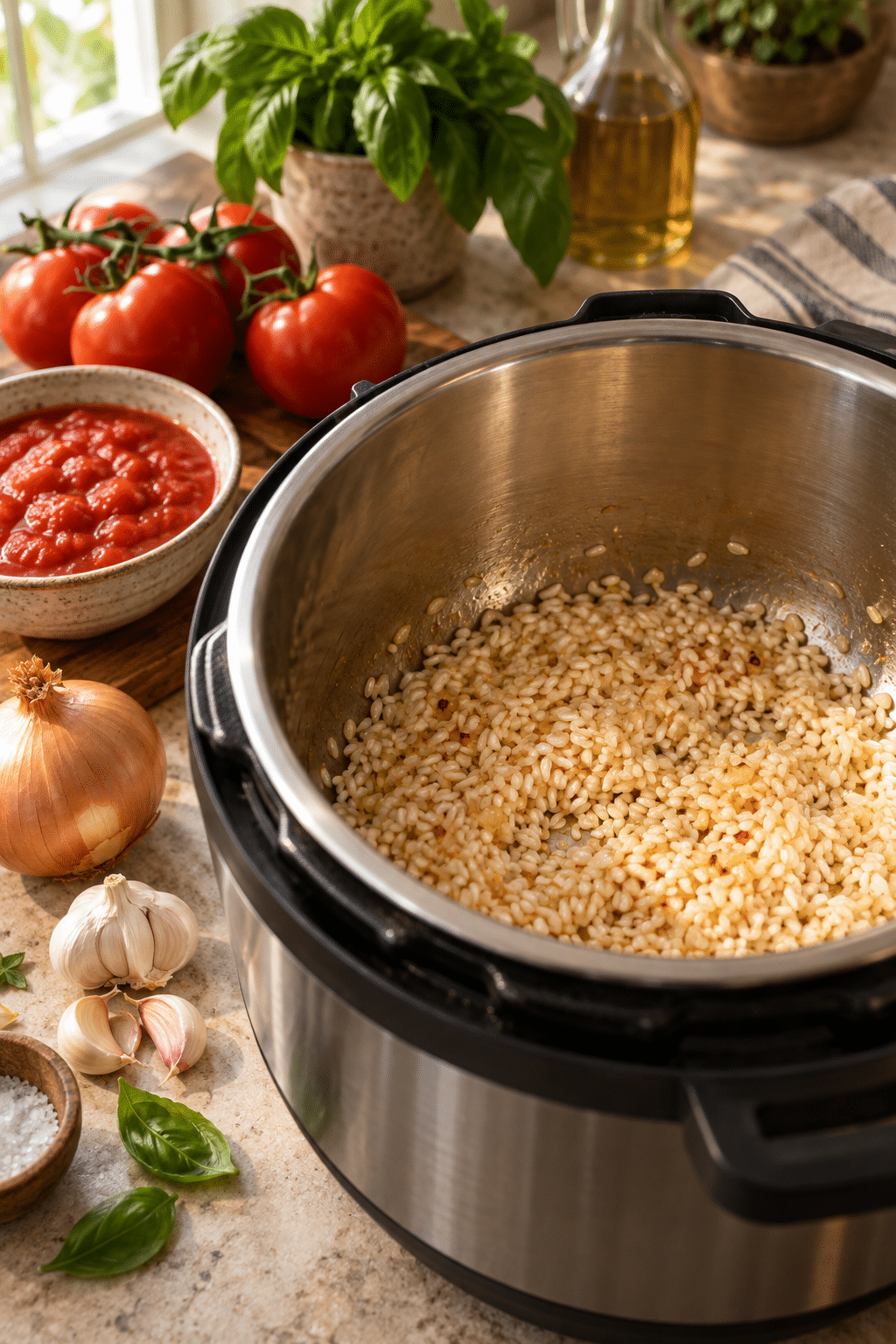 cooking Instant Pot Mexican rice