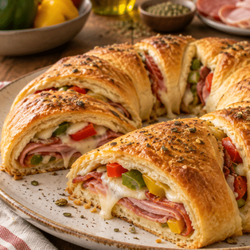 Italian crescent roll sandwich bake