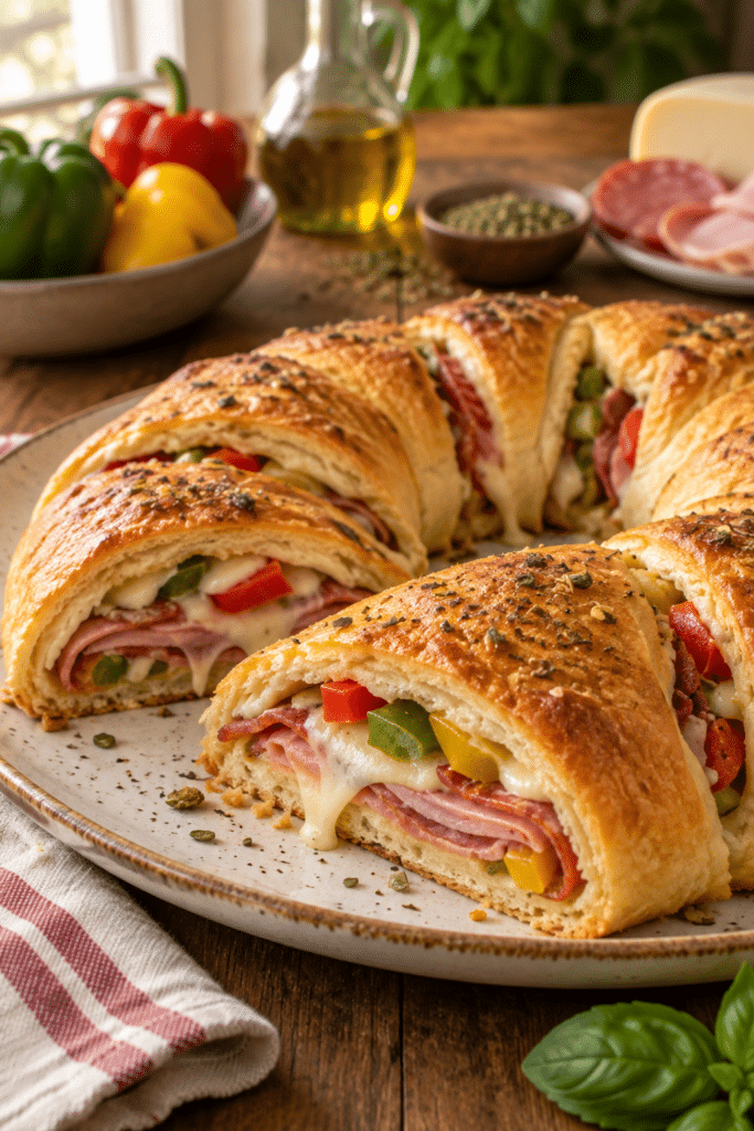 Italian crescent roll sandwich bake