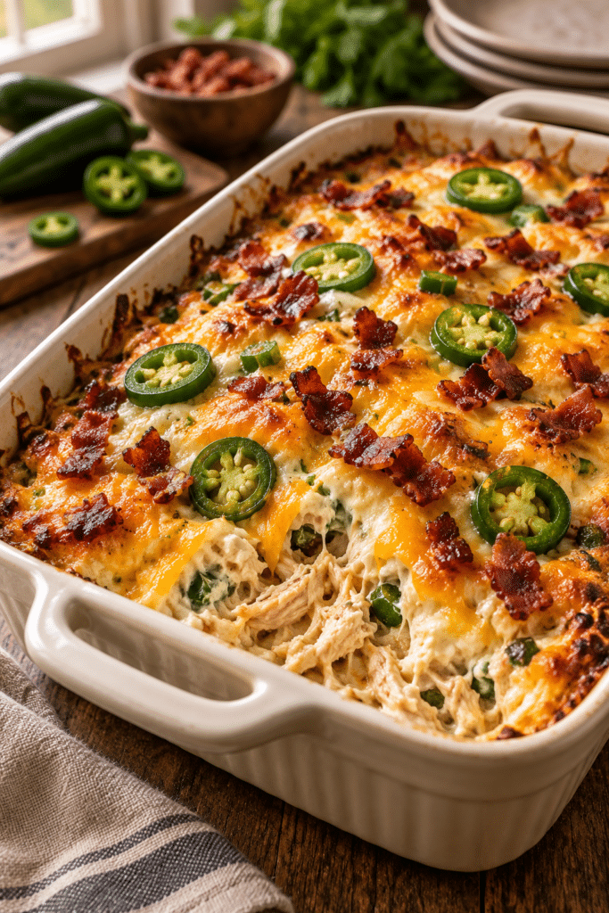 jalapeño popper chicken casserole with bacon