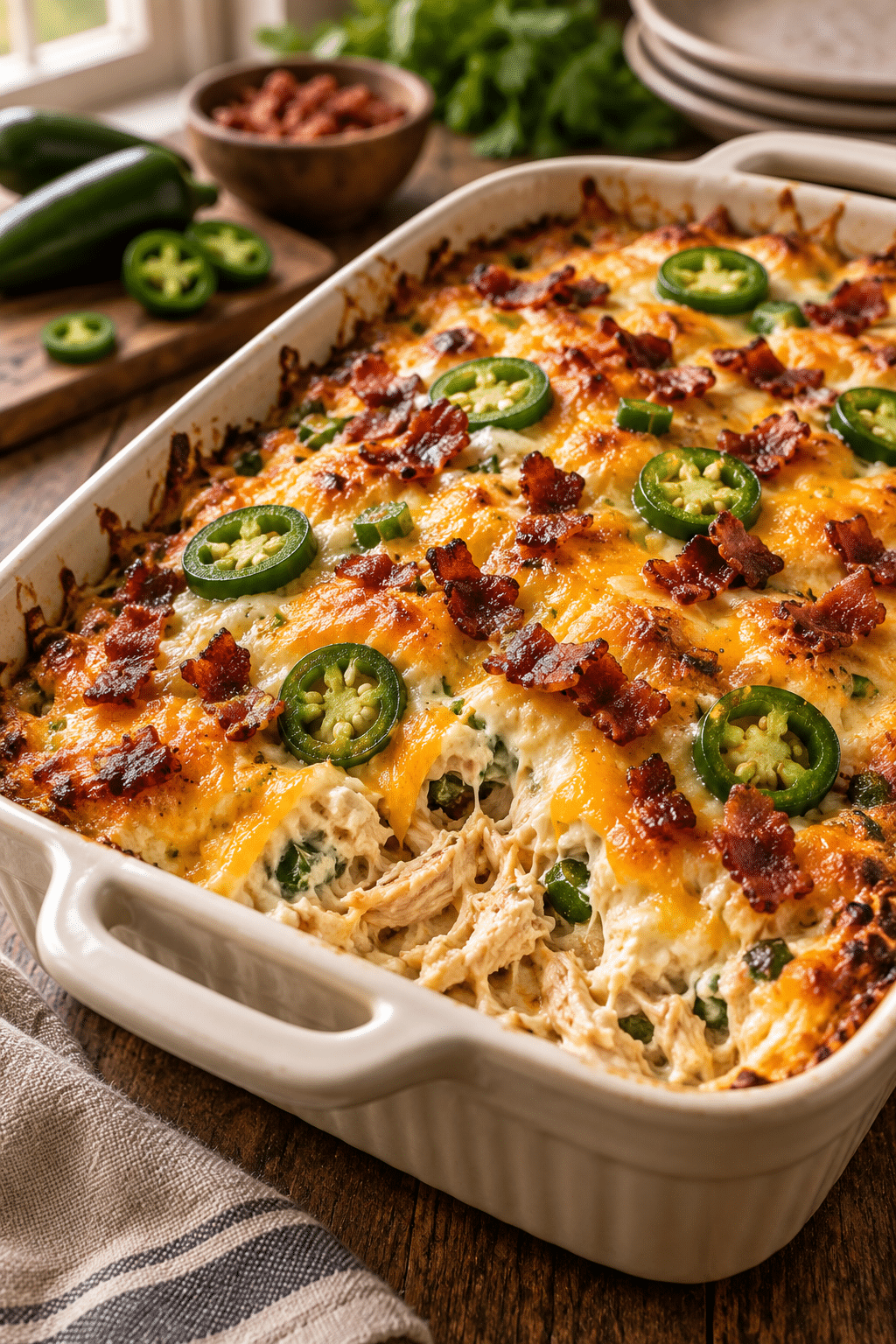 jalapeño popper chicken casserole with bacon