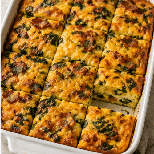 keto breakfast casserole ready to serve
