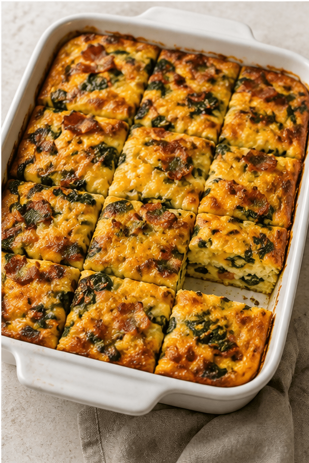 keto breakfast casserole ready to serve