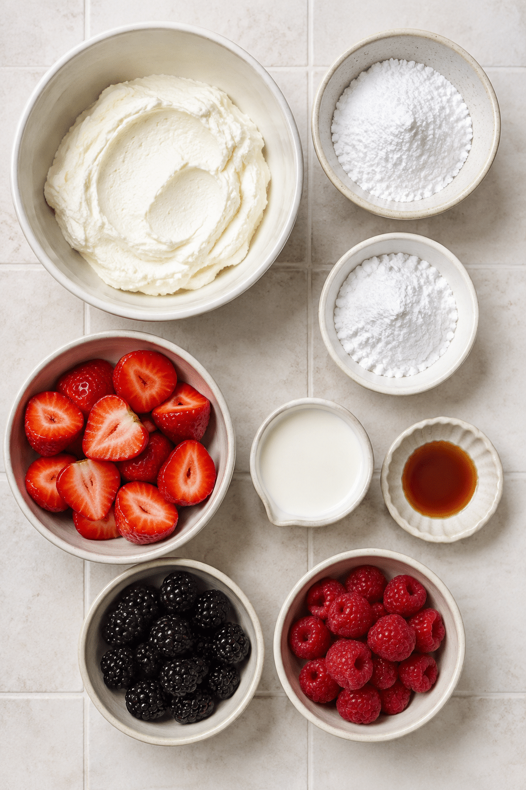 keto cheesecake fluff ingredients measured and arranged