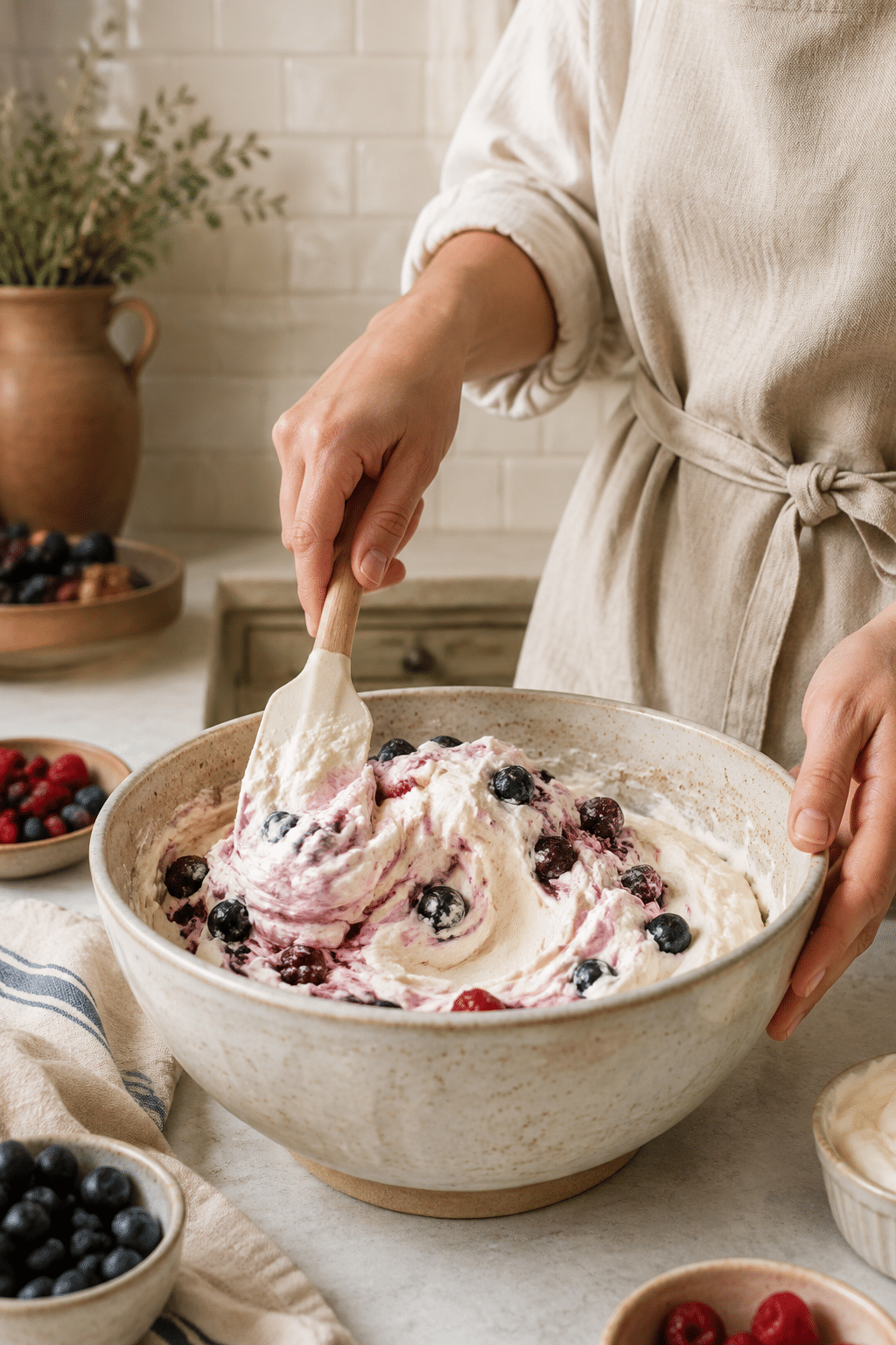 keto cheesecake fluff preparation in progress