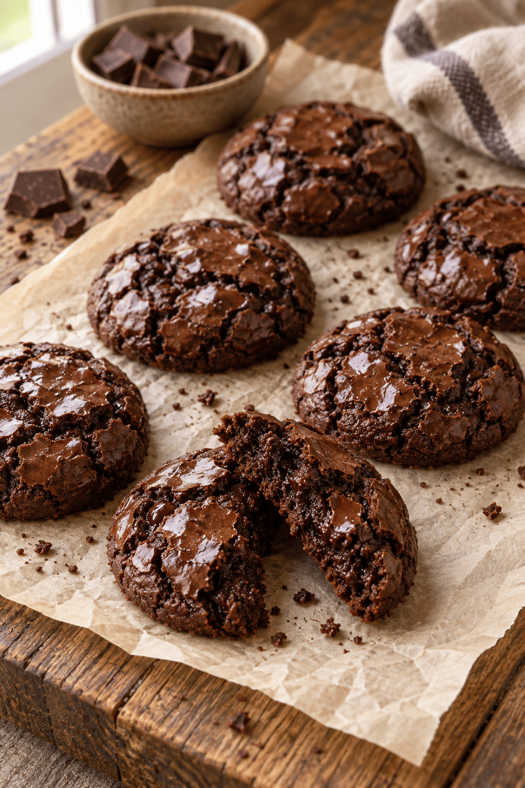 keto flourless fudge cookies finished dish