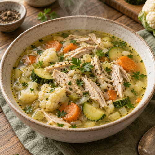 low carb soup with chicken and vegetables