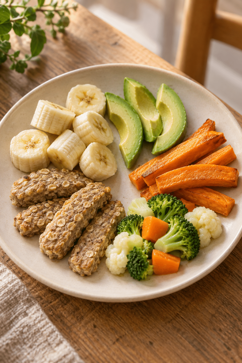 finished baby snacks served on a plate