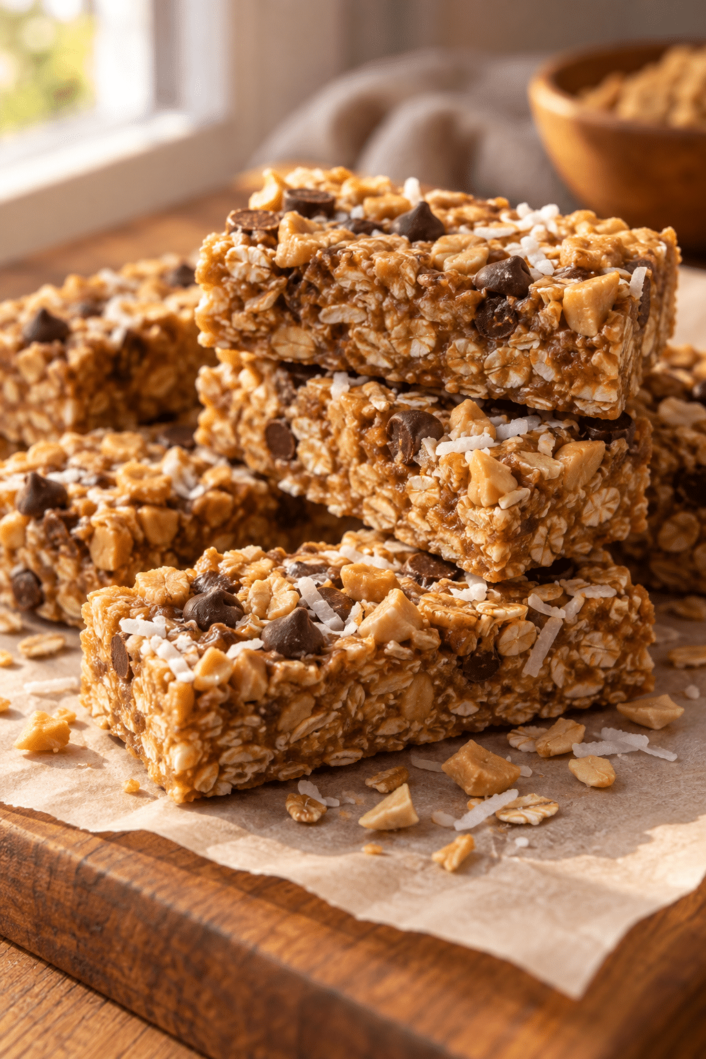 no bake snack bars with peanut butter and oats