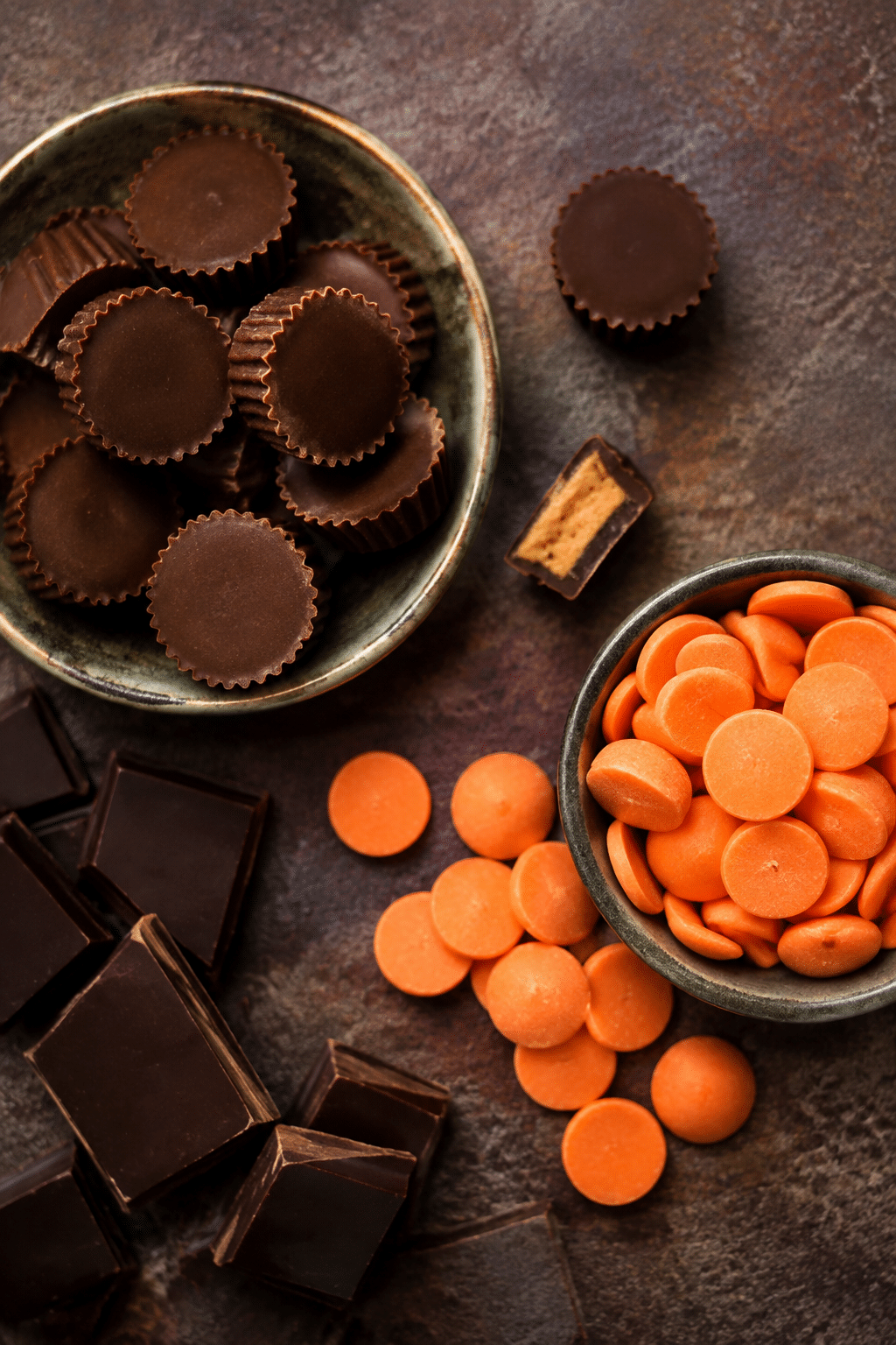 Ingredients measured for peanut butter cup basketball treats