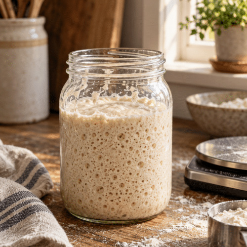 quick sourdough starter with yeast