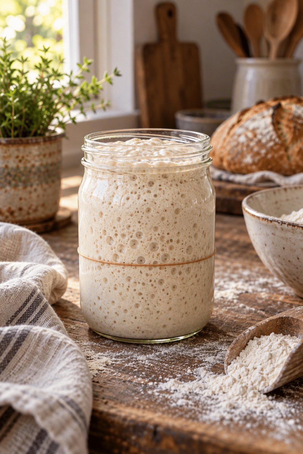 quick sourdough starter with yeast result