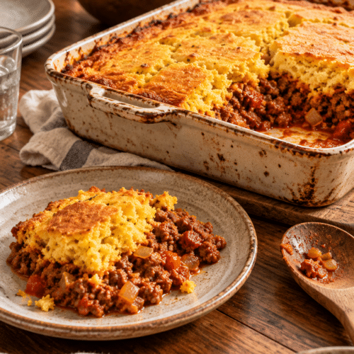sloppy joe cornbread casserole