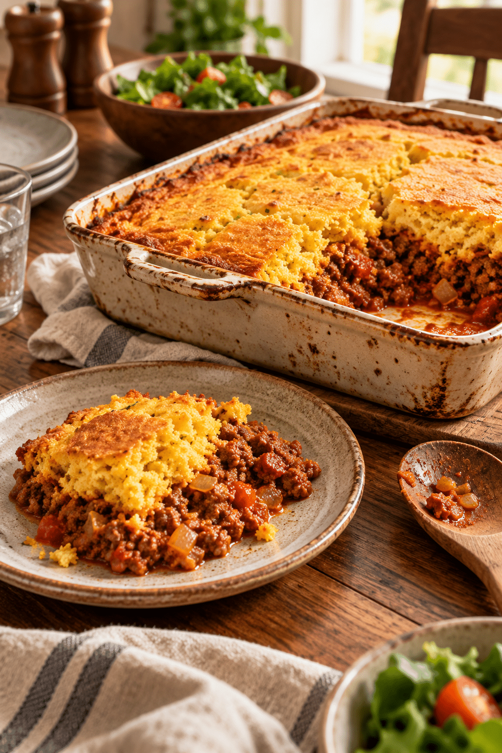 sloppy joe cornbread casserole
