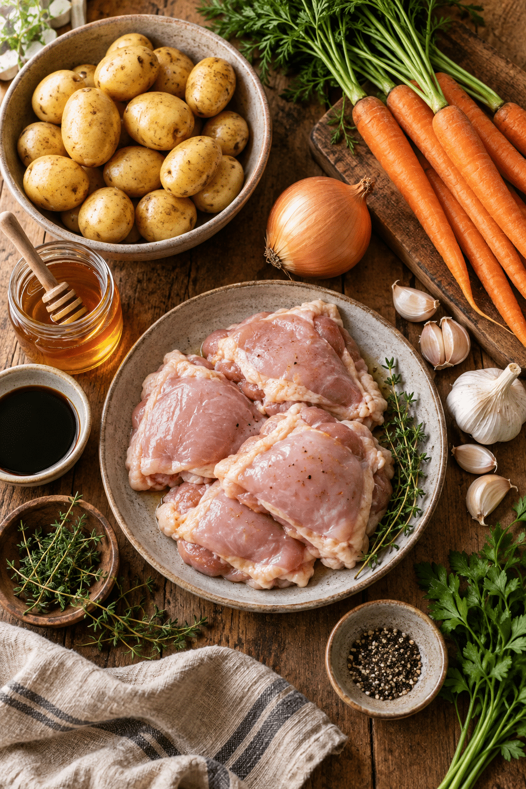 slow cooker dinner recipes ingredients measured and arranged