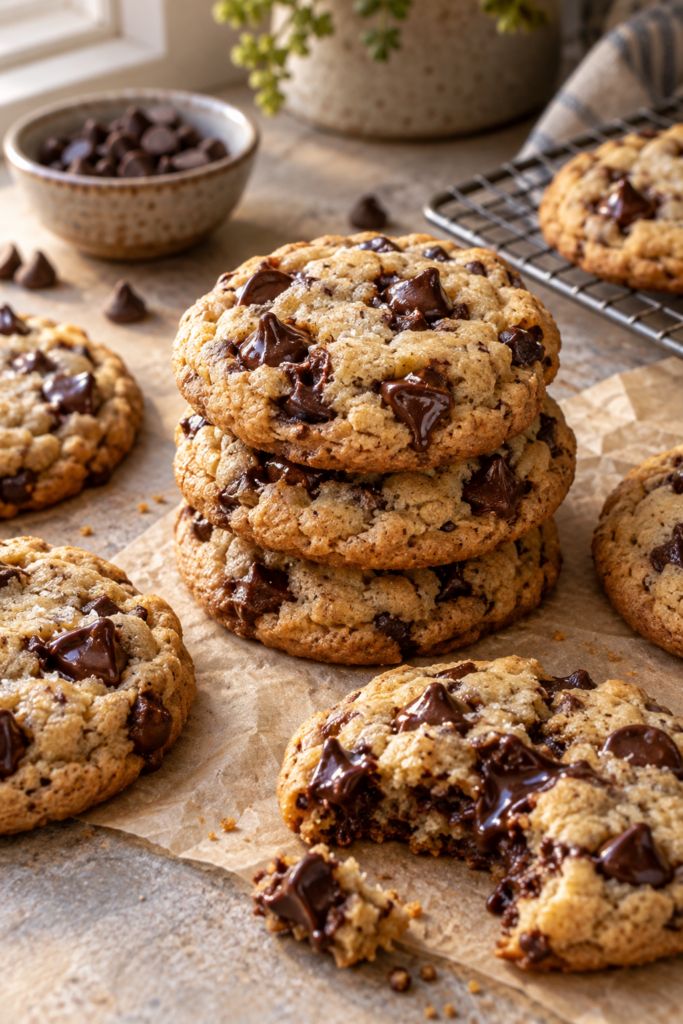 gluten-free chocolate chip cookies finished dish