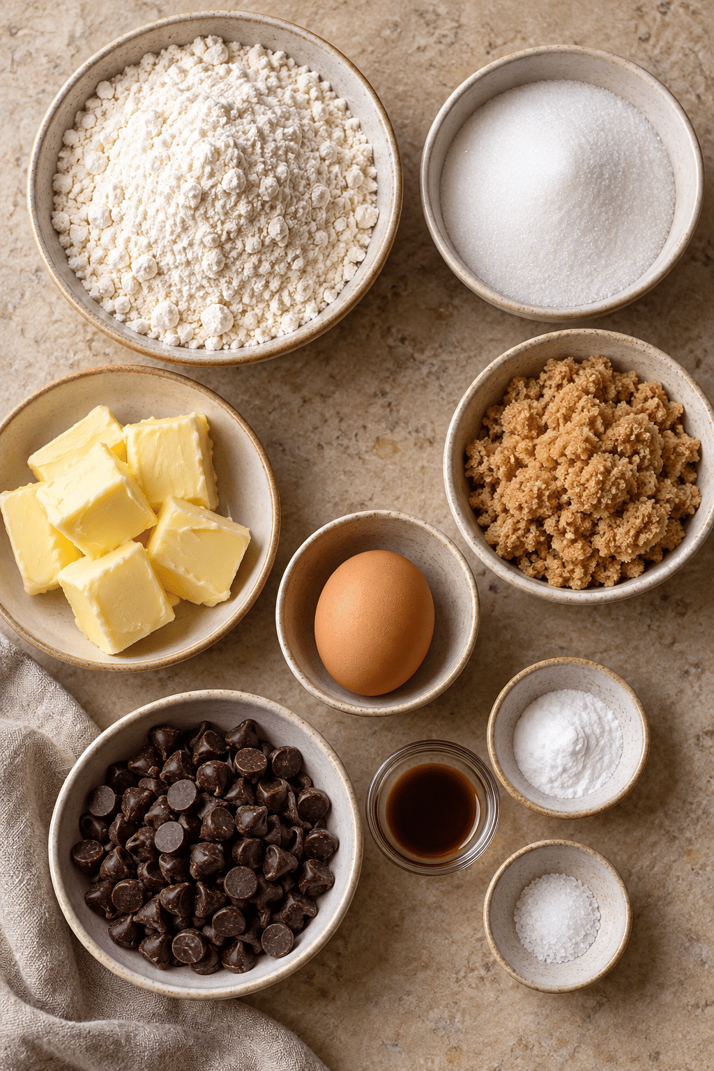 Ingredients for gluten-free chocolate chip cookies