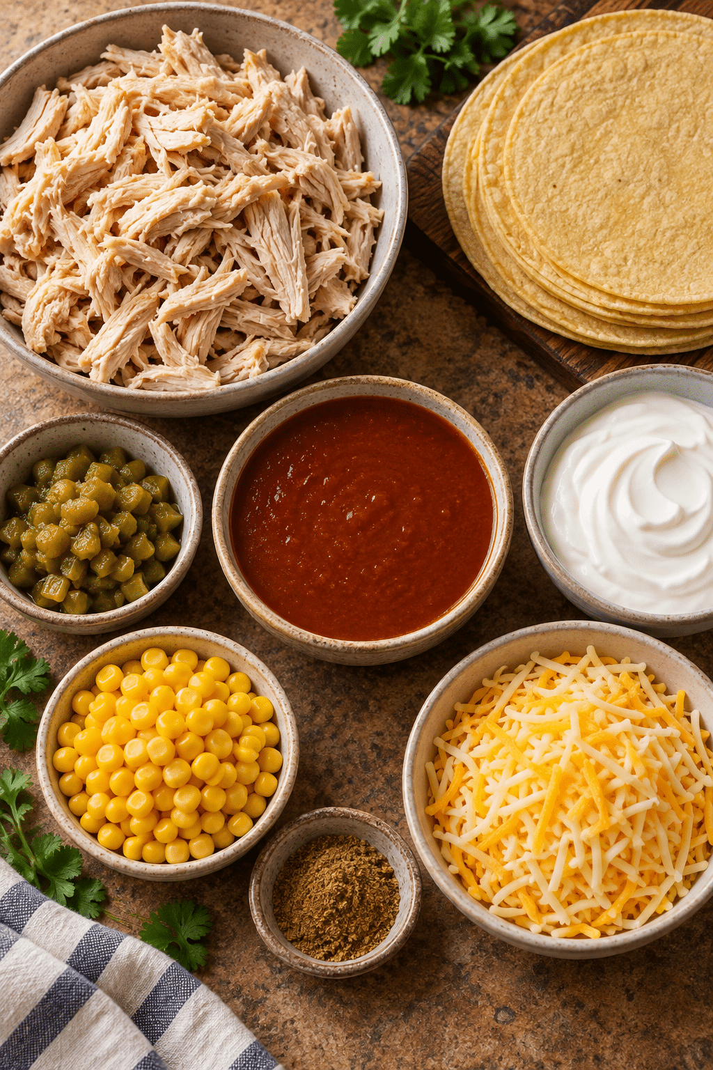 sour cream chicken enchilada skillet ingredients