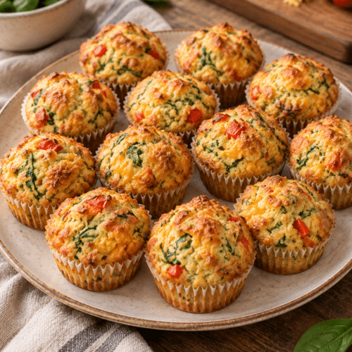 spinach cheese savoury lunchbox muffins