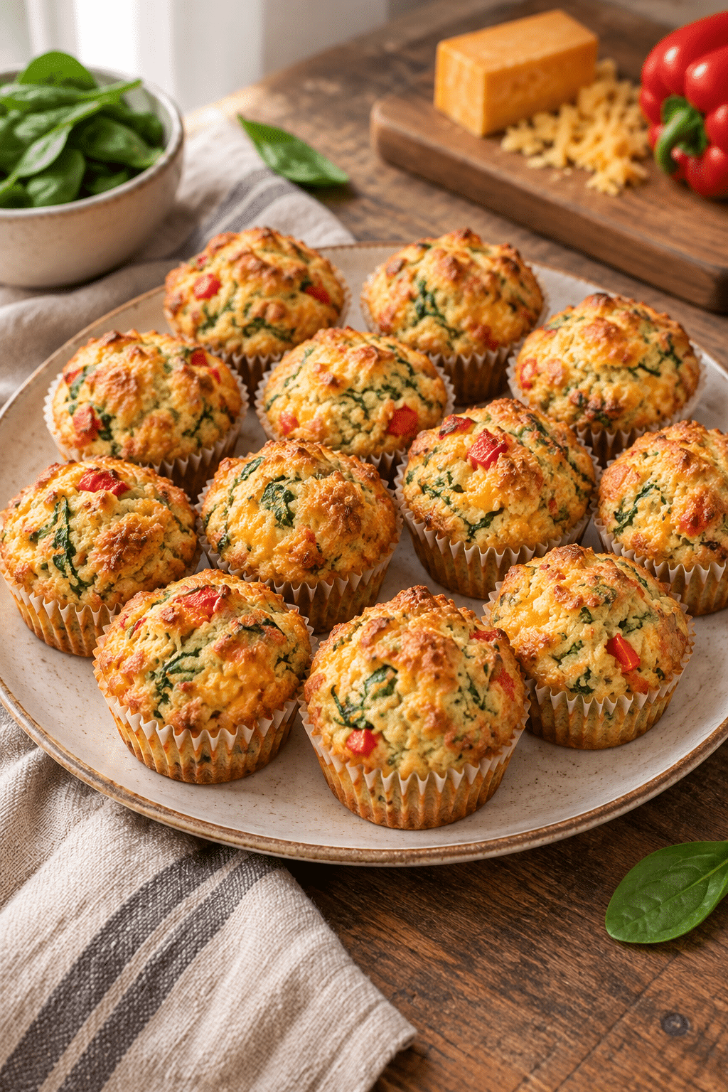 spinach cheese savoury lunchbox muffins