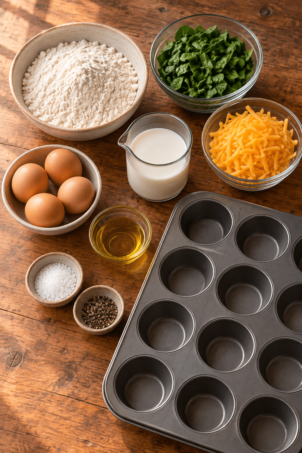 spinach cheese muffin ingredients