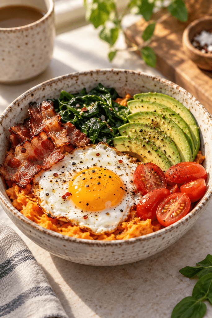 finished sweet potato breakfast bowl