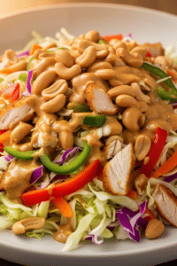 Thai chicken salad ready to serve