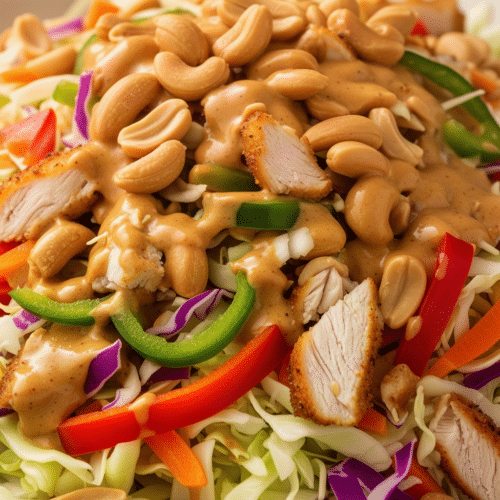 Thai chicken salad ready to serve