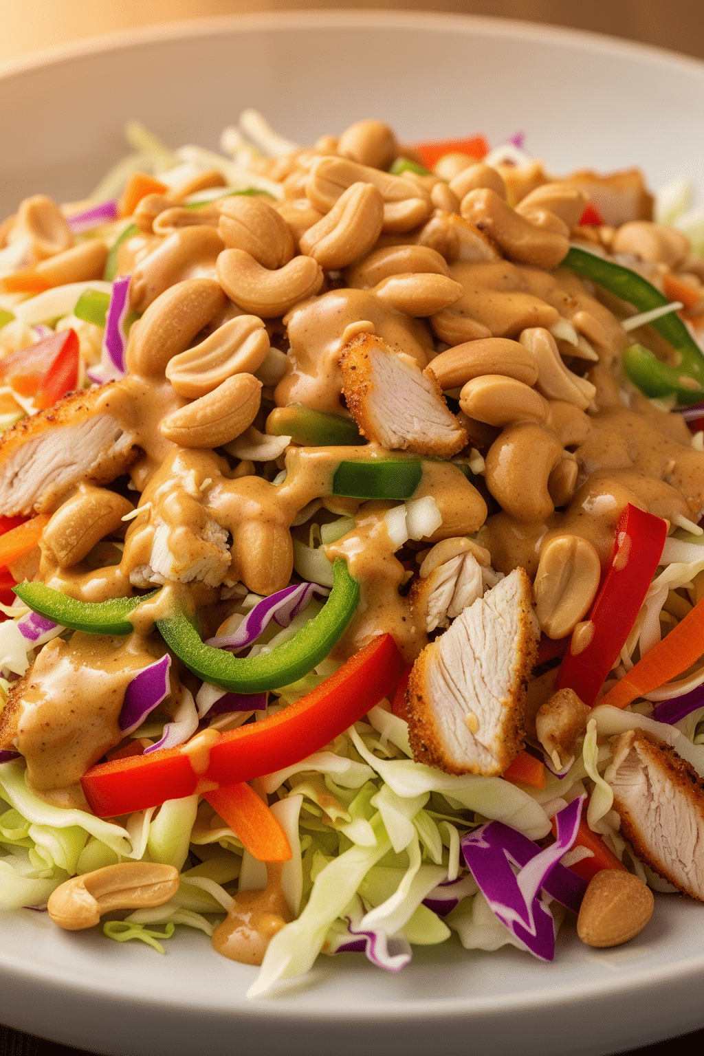 Thai chicken salad ready to serve
