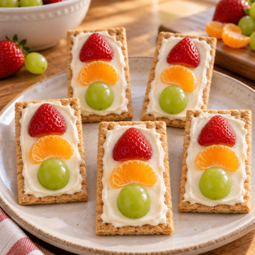 traffic light graham cracker snacks finished dish