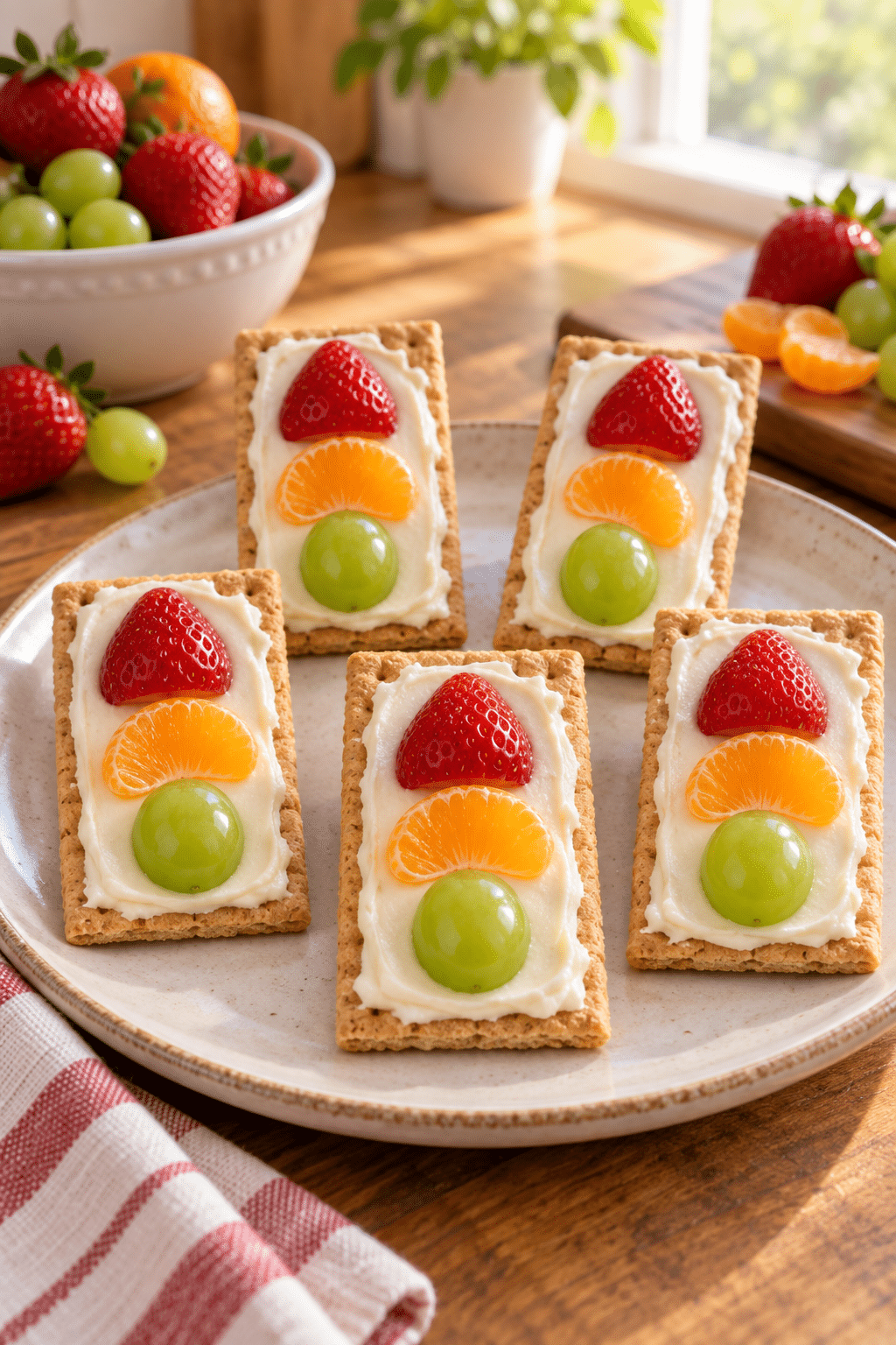 traffic light graham cracker snacks finished dish
